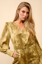 Load image into Gallery viewer, Acid Wash Satin Belted Jumpsuit