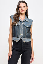 Load image into Gallery viewer, Sleeveless Mesh Denim Jacket Vest