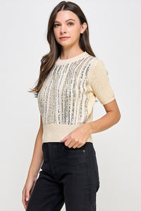 Sequin Knit Sweater Top