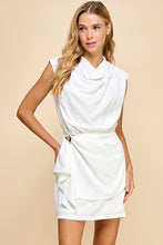 Load image into Gallery viewer, Draped Cowl Neck Side Twist Dress