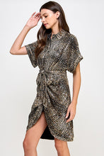 Load image into Gallery viewer, Ruched Waist Sequin Animal Print Dress