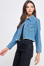 Load image into Gallery viewer, Bling Details Denim Jacket