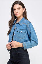 Load image into Gallery viewer, Bling Details Denim Jacket