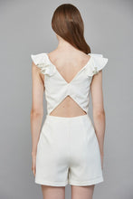 Load image into Gallery viewer, Ruffle Shoulder Detail V neck Romper