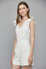 Load image into Gallery viewer, Ruffle Shoulder Detail V neck Romper