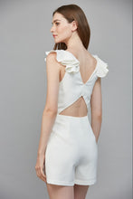 Load image into Gallery viewer, Ruffle Shoulder Detail V neck Romper