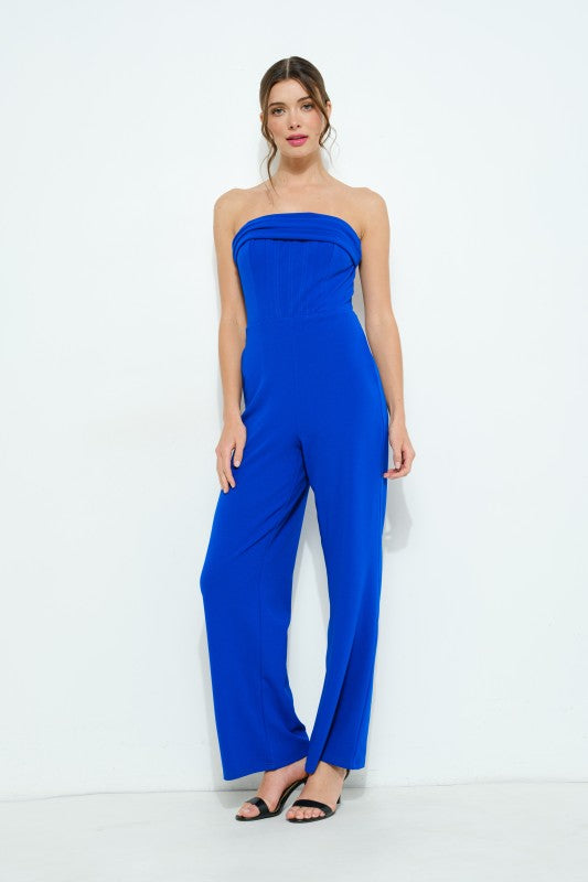 Strapless Corset Wide-leg Jumpsuit