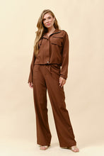 Load image into Gallery viewer, Long Sleeve Lapel Top And Pants Two Piece Set