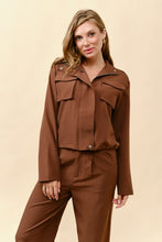 Load image into Gallery viewer, Long Sleeve Lapel Top And Pants Two Piece Set