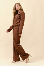 Load image into Gallery viewer, Long Sleeve Lapel Top And Pants Two Piece Set