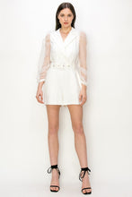 Load image into Gallery viewer, Organza Bubble Sleeves Blazer Romper