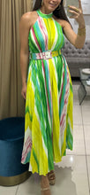 Load image into Gallery viewer, Multi Color Pleated Midi Dress