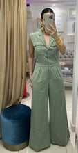 Load image into Gallery viewer, Shoulder Padded Sleeveless Tailored Jumpsuit