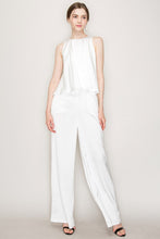 Load image into Gallery viewer, Satin Round Neck Sleeveless Jumpsuit