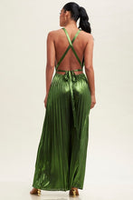 Load image into Gallery viewer, Metallic Pleated Jumpsuit