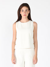 Load image into Gallery viewer, GRACIA-Crew Neck Sleeveless Side GoldenButton Design Top &amp; Pant Set