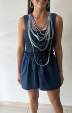 Load image into Gallery viewer, Smocked Corset Denim Romper