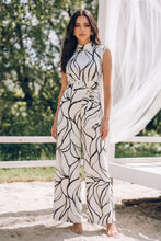 Load image into Gallery viewer, Abstract Black &amp; White Jumpsuit