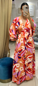 Blooming Lily Kimono Maxi Dress