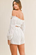 Load image into Gallery viewer, Off shoulder Eyelet Cutout Romper