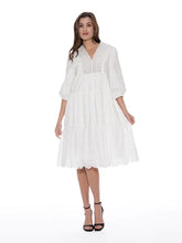 Load image into Gallery viewer, GRACIA-Deep V-Neck Cotton Smocked Dress