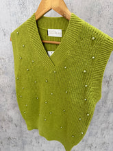 Load image into Gallery viewer, Lime Pearls Knitted Vest