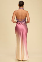 Load image into Gallery viewer, Ombre Halter Cowl Dress