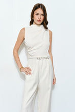 Load image into Gallery viewer, Asymmetric Draped Belted Sleeveless Jumpsuit