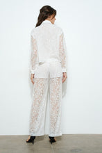 Load image into Gallery viewer, Sheer Lace Button-up Top &amp; Pant Set