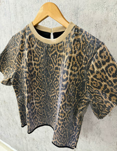 Sequin Leopard Tee Top