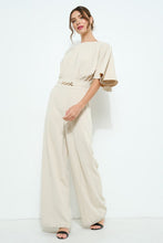 Load image into Gallery viewer, Flutter Kimino Sleeve Buckle Detail Wide Jumpsuit