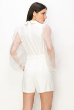 Load image into Gallery viewer, Organza Bubble Sleeves Blazer Romper