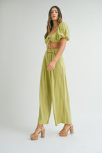 Load image into Gallery viewer, Puff Sleeves Cut Out Linen Set