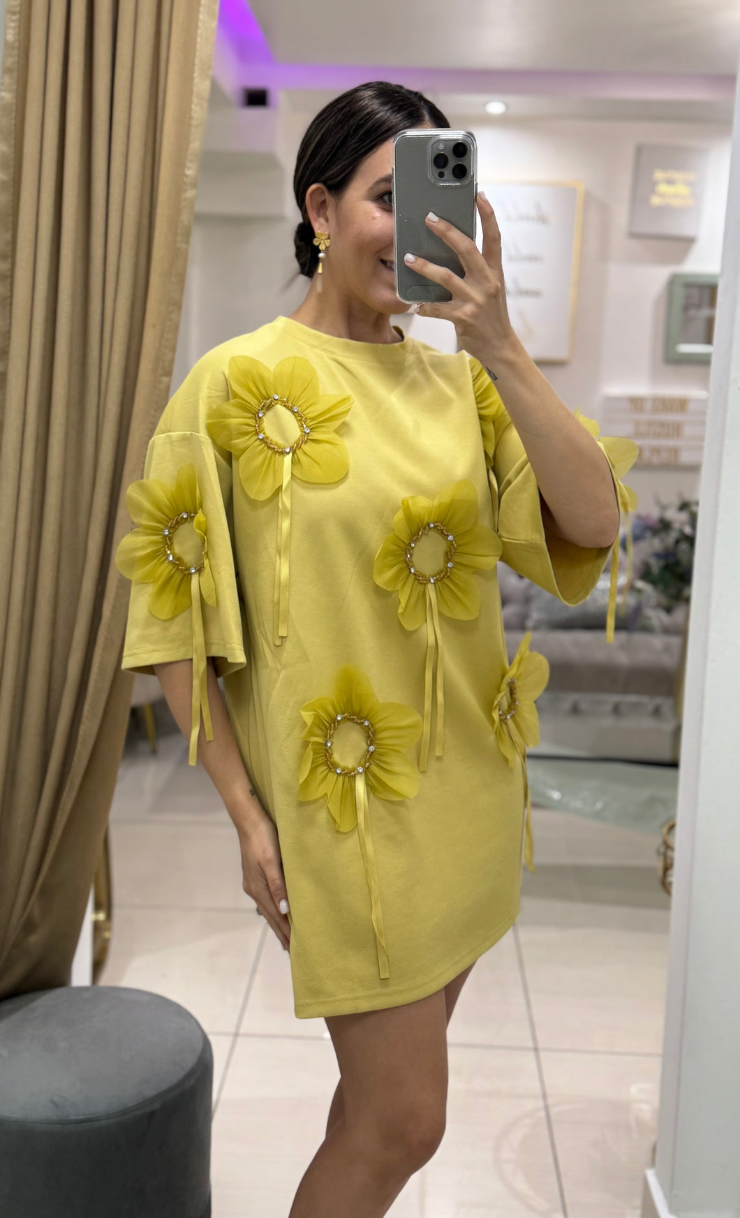 Giant Flowers Tshirt Dress