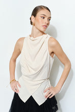 Load image into Gallery viewer, Classic Cowl Neck Surplice Waist Sleeveless Top