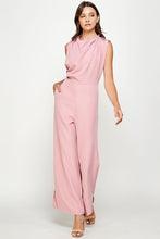 Load image into Gallery viewer, Cowl Neck Draped Jumpsuit