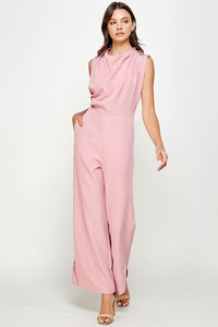 Cowl Neck Draped Jumpsuit