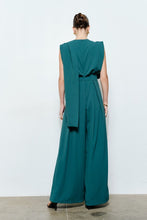 Load image into Gallery viewer, Sleeveless Draped Scarf-Neck Jumpsuit