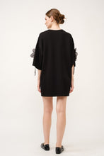 Load image into Gallery viewer, 3d Floral Applique Oversized T-shirt Mini Dress