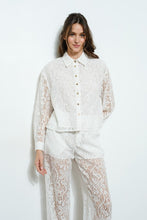 Load image into Gallery viewer, Sheer Lace Button-up Top &amp; Pant Set