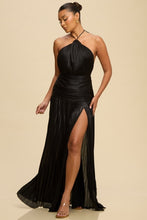 Load image into Gallery viewer, Metallic Asymmetric Maxi Dress