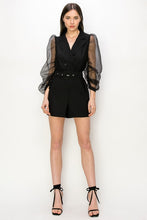 Load image into Gallery viewer, Organza Bubble Sleeves Blazer Romper