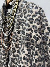 Load image into Gallery viewer, Animal Print Sequin Bomber Jacket