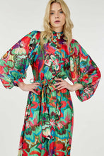 Load image into Gallery viewer, Whimsical Abstract Floral Print Bubble Sleeves Dress