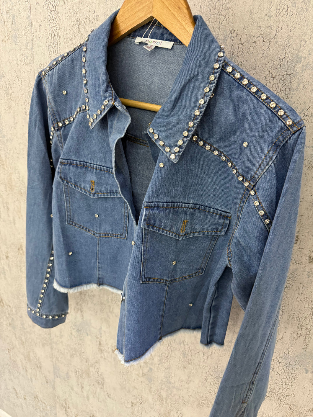 Bling Details Denim Jacket