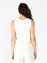 Load image into Gallery viewer, GRACIA-Crew Neck Sleeveless Side GoldenButton Design Top &amp; Pant Set