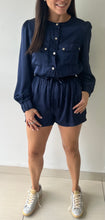 Load image into Gallery viewer, Flap Pockets Utility Satin Romper