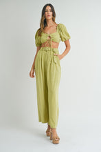 Load image into Gallery viewer, Puff Sleeves Cut Out Linen Set