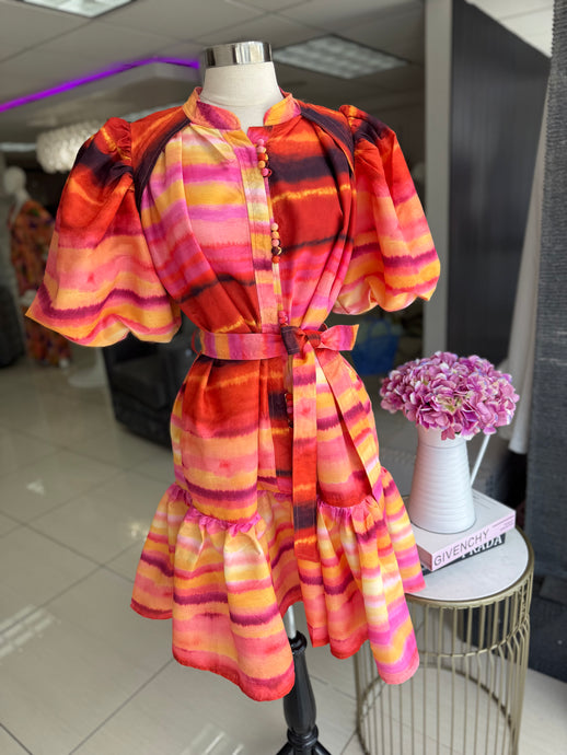Ombre Sunset Bubble Dress