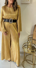 Load image into Gallery viewer, Satin Glow Wide Leg and Sleeve Jumpsuit